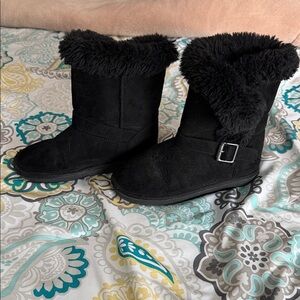 The Children's Place Black Fur-Lined Boots